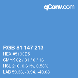 Color code: RGB 81 147 213 | qconv.com
