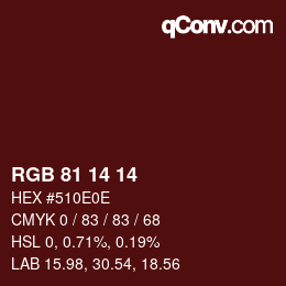 Color code: RGB 81 14 14 | qconv.com