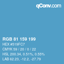 Color code: RGB 81 159 199 | qconv.com