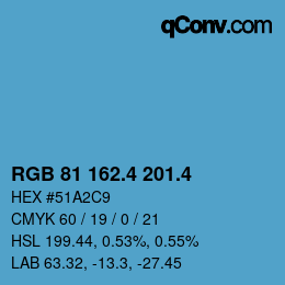カラーコード: RGB 81 162.4 201.4 | qconv.com