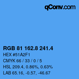 カラーコード: RGB 81 162.8 241.4 | qconv.com