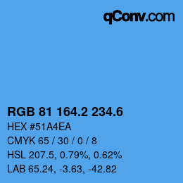 カラーコード: RGB 81 164.2 234.6 | qconv.com
