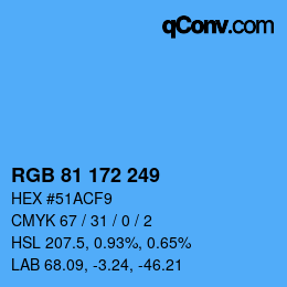 Color code: RGB 81 172 249 | qconv.com