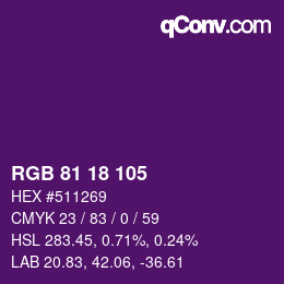 Color code: RGB 81 18 105 | qconv.com