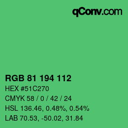 Color code: RGB 81 194 112 | qconv.com