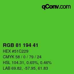 Color code: RGB 81 194 41 | qconv.com