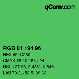 Color code: RGB 81 194 96 | qconv.com