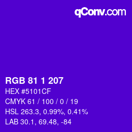 カラーコード: RGB 81 1 207 | qconv.com