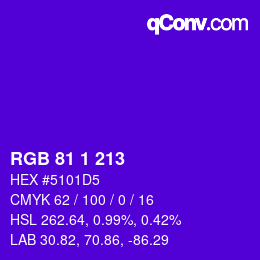 Color code: RGB 81 1 213 | qconv.com