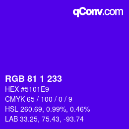 Color code: RGB 81 1 233 | qconv.com