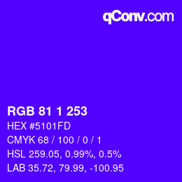 Color code: RGB 81 1 253 | qconv.com