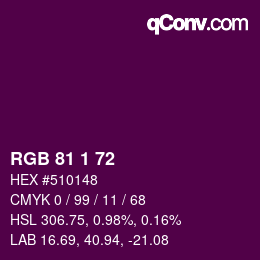 Código de color: RGB 81 1 72 | qconv.com