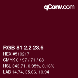 カラーコード: RGB 81 2.2 23.6 | qconv.com