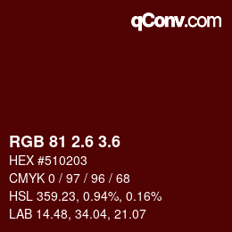 カラーコード: RGB 81 2.6 3.6 | qconv.com