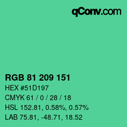 Color code: RGB 81 209 151 | qconv.com