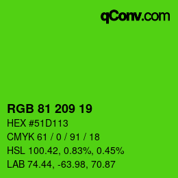 Color code: RGB 81 209 19 | qconv.com