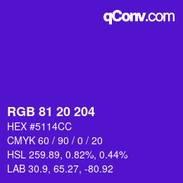 Color code: RGB 81 20 204 | qconv.com