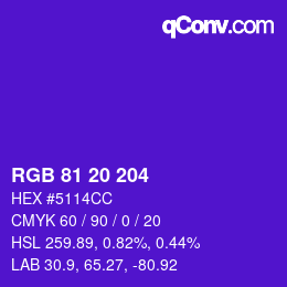 Color code: RGB 81 20 204 | qconv.com