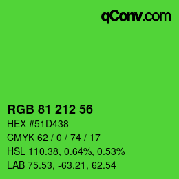 Color code: RGB 81 212 56 | qconv.com