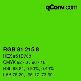 Color code: RGB 81 215 8 | qconv.com