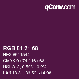 Farbcode: RGB 81 21 68 | qconv.com