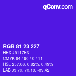 Color code: RGB 81 23 227 | qconv.com