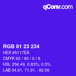 Color code: RGB 81 23 234 | qconv.com