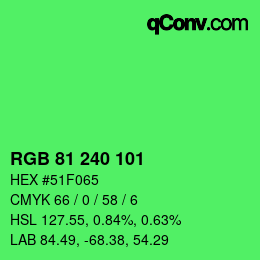 Farbcode: RGB 81 240 101 | qconv.com