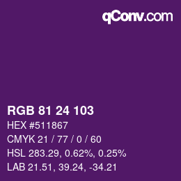 カラーコード: RGB 81 24 103 | qconv.com