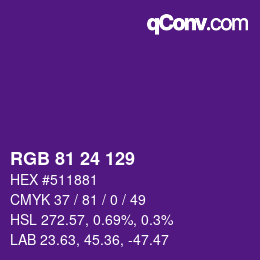 Código de color: RGB 81 24 129 | qconv.com