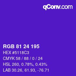 Color code: RGB 81 24 195 | qconv.com
