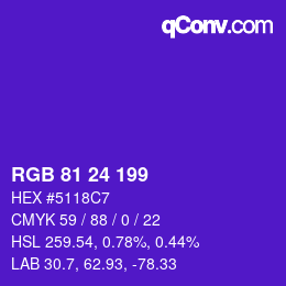 Color code: RGB 81 24 199 | qconv.com