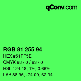 Código de color: RGB 81 255 94 | qconv.com
