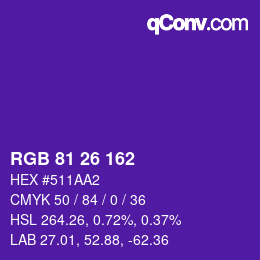 Color code: RGB 81 26 162 | qconv.com