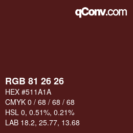 Farbcode: RGB 81 26 26 | qconv.com