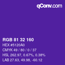 Color code: RGB 81 32 160 | qconv.com