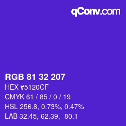 Color code: RGB 81 32 207 | qconv.com