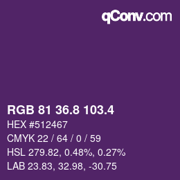 カラーコード: RGB 81 36.8 103.4 | qconv.com