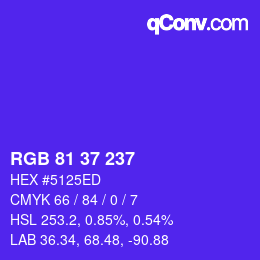 Color code: RGB 81 37 237 | qconv.com