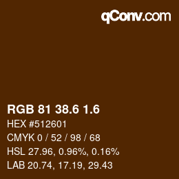 カラーコード: RGB 81 38.6 1.6 | qconv.com