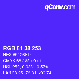 Color code: RGB 81 38 253 | qconv.com
