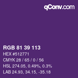 カラーコード: RGB 81 39 113 | qconv.com