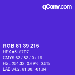 カラーコード: RGB 81 39 215 | qconv.com