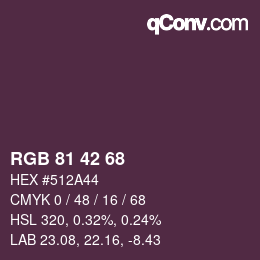 Código de color: RGB 81 42 68 | qconv.com