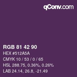 Farbcode: RGB 81 42 90 | qconv.com