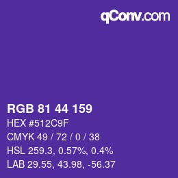 Color code: RGB 81 44 159 | qconv.com