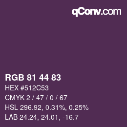 カラーコード: RGB 81 44 83 | qconv.com