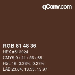 Farbcode: RGB 81 48 36 | qconv.com