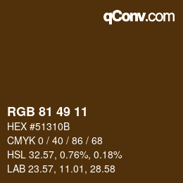 Color code: RGB 81 49 11 | qconv.com