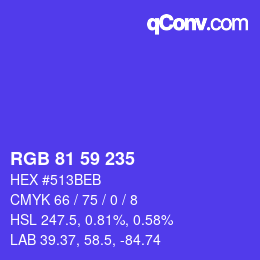 Color code: RGB 81 59 235 | qconv.com
